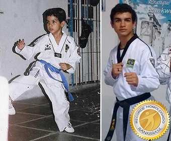 Mais jovem faixa preta de taekwondo