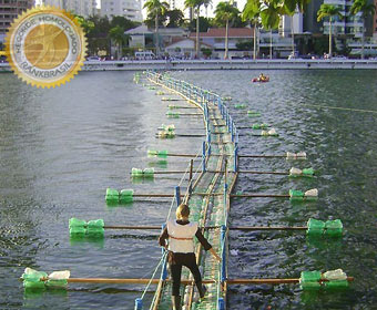 Maior ponte feita com garrafas pet