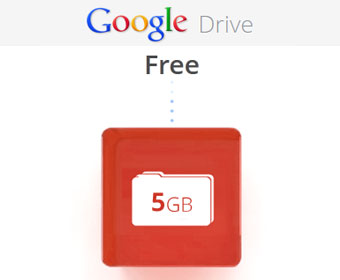 Google Drive oferece 5GB de espaço gratuito